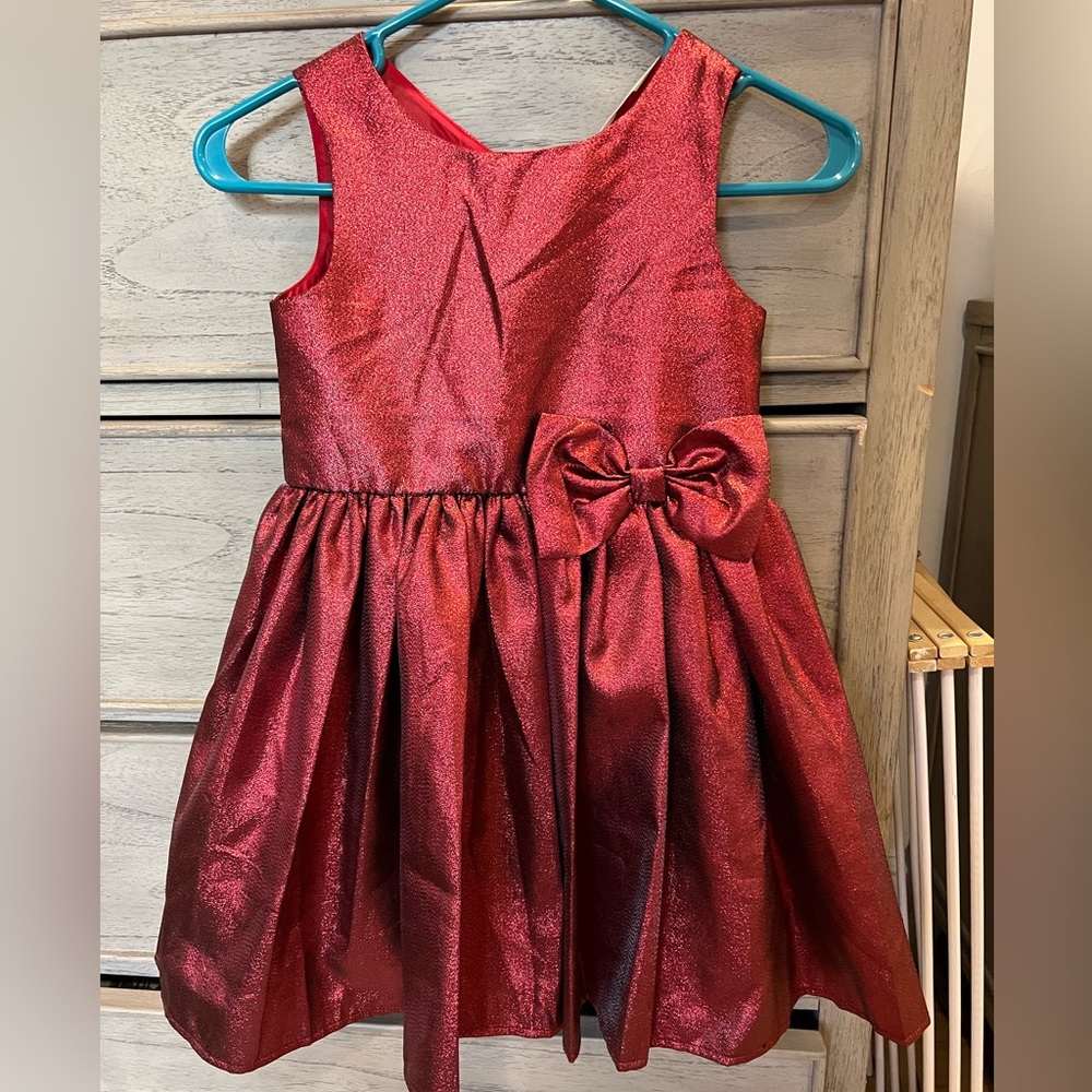 H&M Shimmering Red Kids Dress with Bow